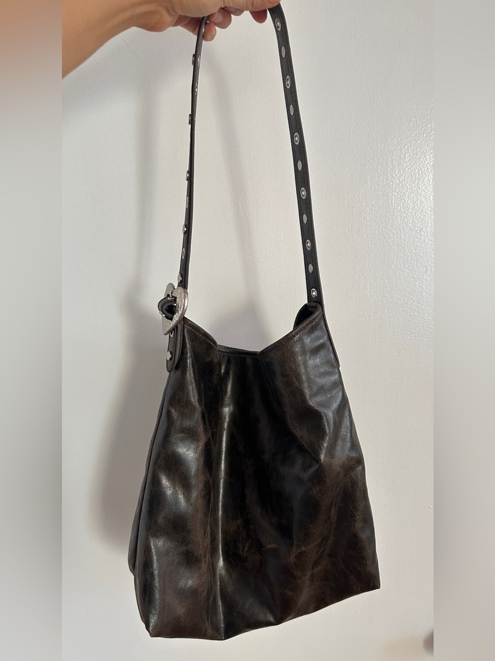 ZARA STUDDED HEART SHOULDER BAG